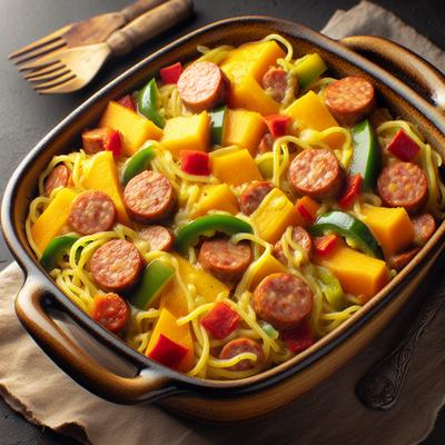 Image of Spaghetti Squash Casserole with Sweet Sausage Peppers