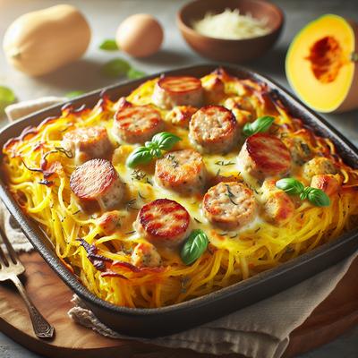 Image of Spaghetti Squash Turkey Sausage Casserole