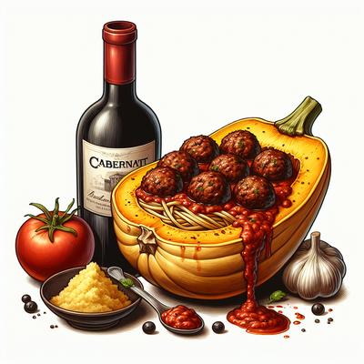 Image of Spaghetti Squash with Meatballs and Cabernet Marinara Sauce