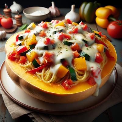 Image of Spaghetti Squash with Vegetables Mozzarella