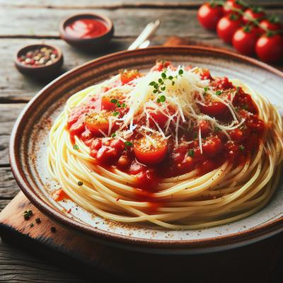 Image of Spaghetti Tomato Juice Cheese