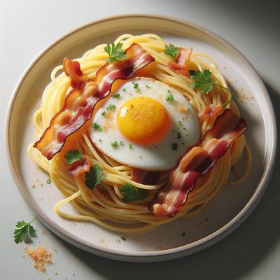 Image of Spaghetti with Bacon and Eggs