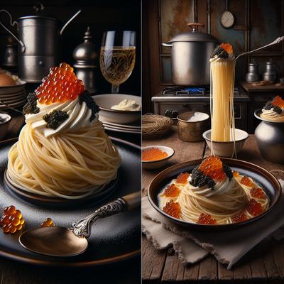 Image of Spaghetti with Caviar and Cream