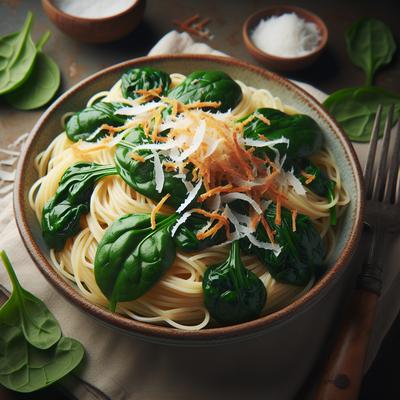 Image of Spaghetti with Coconut Spinach