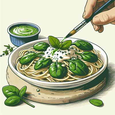 Image of Spaghetti with Creamy Spinach and Tarragon