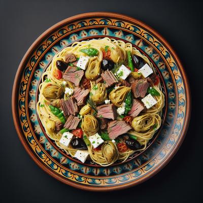 Image of Spaghetti with Lamb Feta Artichokes