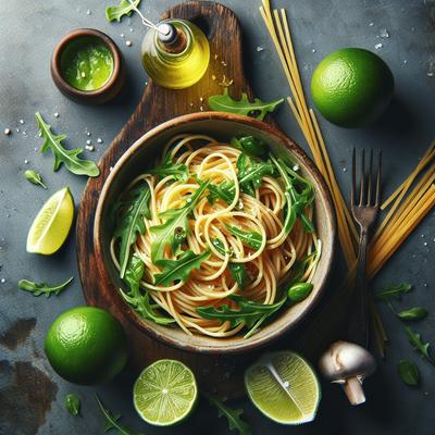 Image of Spaghetti with Lime Arugula Rocket