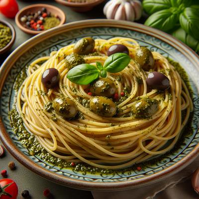 Image of Spaghetti with Olive Pesto