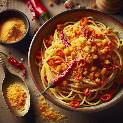Image of Spaghetti with Panko and Peppers
