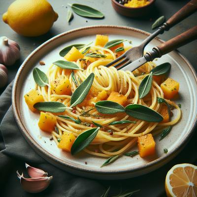 Image of Spaghetti with Potato Sage and Lemon