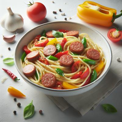 Image of Spaghetti with Sausage and Peppers