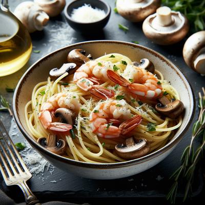 Image of Spaghetti with Shrimp and Mushrooms