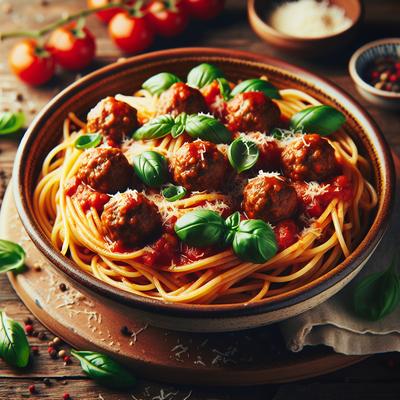 Image of Spaghetti with Small Meatballs