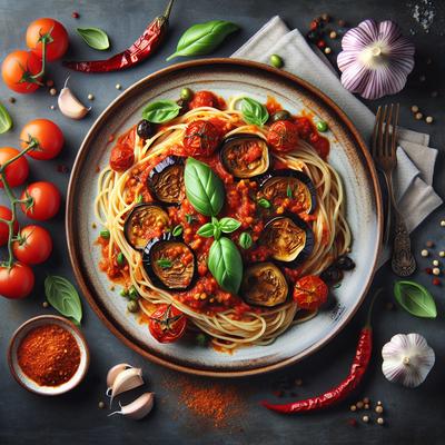 Image of Spaghetti with Spicy Eggplant