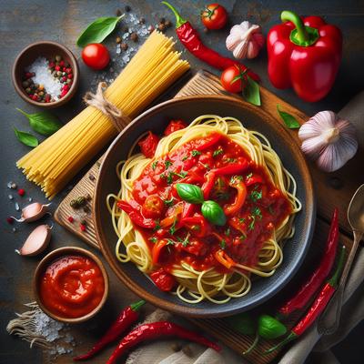 Image of Spaghetti with Sweet Red Pepper Sauce