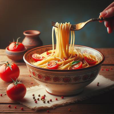 Image of Spaghetti with Three Tomatoes