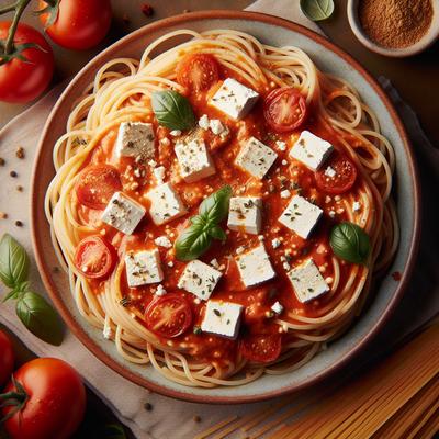 Image of Spaghetti with Tomato and Feta Sauce