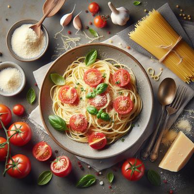 Image of Spaghetti with Tomatoes and Pecorino Romano Cheese