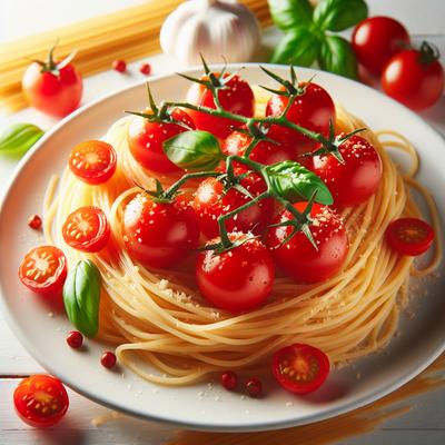 Image of Spaghettini with Burst Cherry Tomatoes