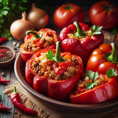 Image of Spanish Inspired Stuffed Peppers