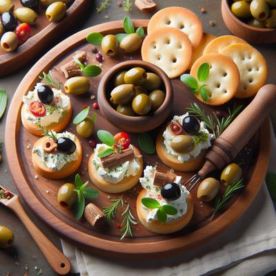 Image of Spanish Olive Cream Cheese Canapes Zwt 8