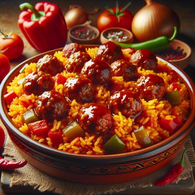 Image of Spanish Rice and Meatballs