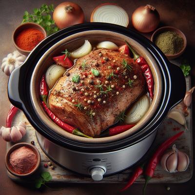Image of Spanish Seasoned Pork Slow Cooker Crockpot