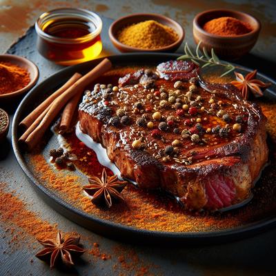 Image of Spanish Spice Rubbed Rib Eye with Sherry Vinegar Steak Sauce