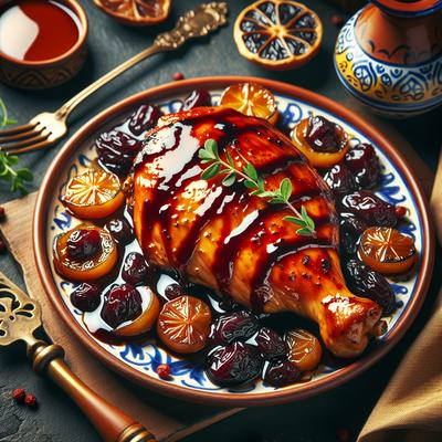 Image of Spanish Style Chicken Grilled with Raisin Wine Sauce