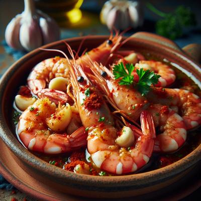 Image of Spanish Style Garlic Prawns Shrimp