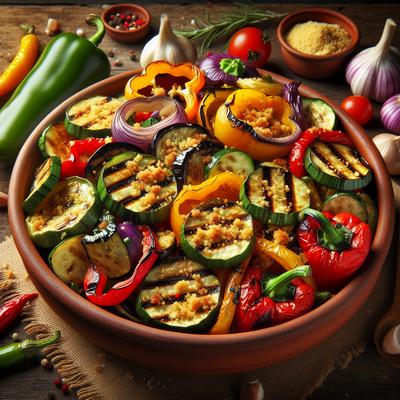 Image of Spanish Style Grilled Vegetables with Breadcrumb Picada