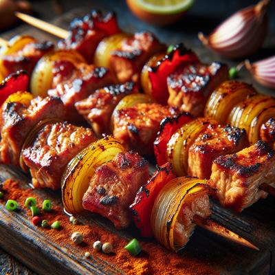 Image of Spanish Style Spicy Pork Skewers