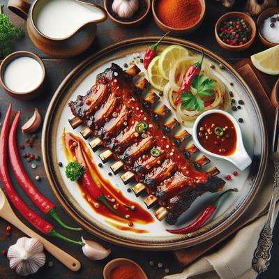 Image of Spareribs with a Chili and Cream Sauce