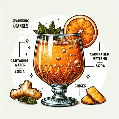 Image of Sparkling Ginger Orange Cocktails Mocktails