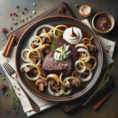 Image of Special Calf Liver with Onions Mushrooms Sour Cream