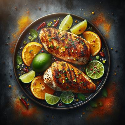 Image of Spice Crusted Chicken Breasts with Lime Orange Salsa