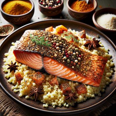 Image of Spice Crusted Salmon with Couscous Salmon