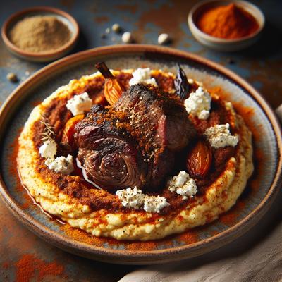 Image of Spice Rubbed Lamb with Kumera and Feta Mash