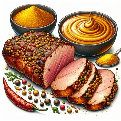 Image of Spice Rubbed Pork Tenderloin with Mustard Barbecue Sauce