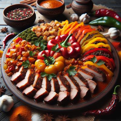 Image of Spice Rubbed Pork with Bell Pepper Compote