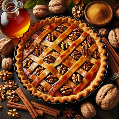 Image of Spiced Autumn Walnut and Golden Syrup Tart Pie