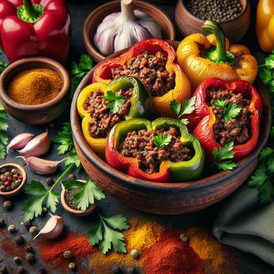 Image of Spiced Beef Stuffed Bell Peppers