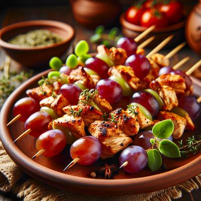 Image of Spiced Chicken and Grape Skewers
