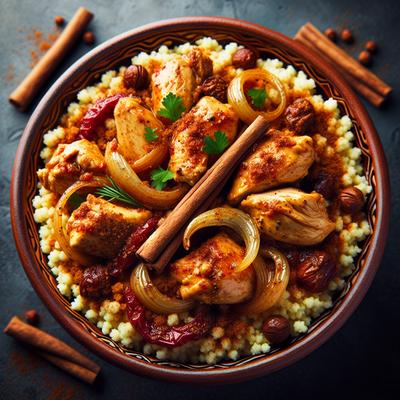 Image of Spiced Chicken Couscous with Cinnamon Onions