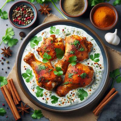 Image of Spiced Chicken Thighs with Yogurt Sauce
