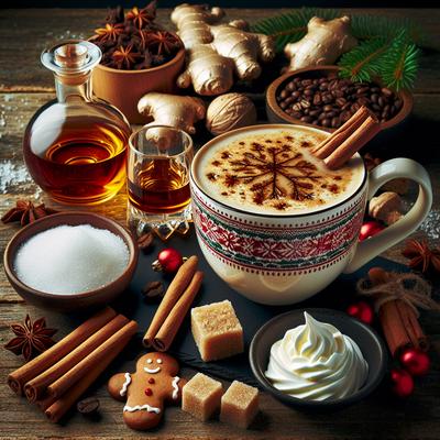 Image of Spiced Christmas Gingerbread Coffee with Cognac Chantilly Cream