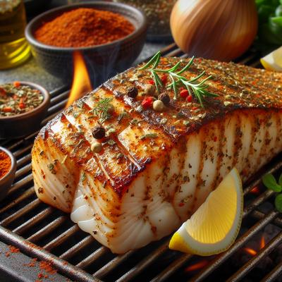 Image of Spiced Cod Fillet on the Grill