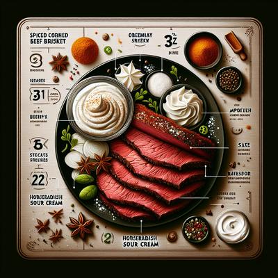 Image of Spiced Corned Beef Brisket with Horseradish Sour Cream