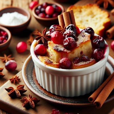 Image of Spiced Cranberry Bread Puddings