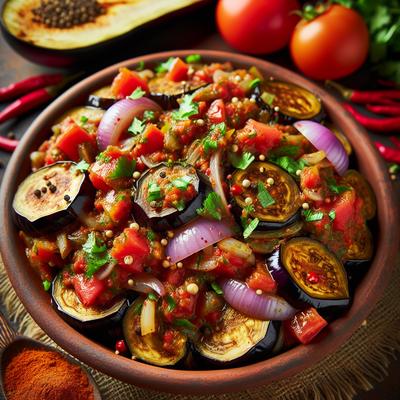 Image of Spiced Eggplant Aubergine Salad
